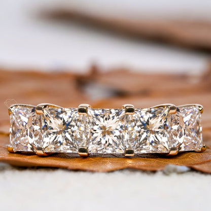 Princess Cut Lab Grown Diamond Wedding Band