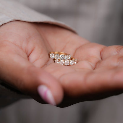 Round Lab Grown Diamond Huggie Hoop Earrings in 18K White Gold