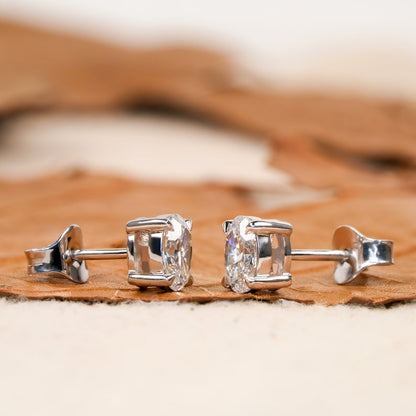 1.00 CT Oval Cut Lab Grown Diamond Stud Earrings | Solitaire Wedding Studs