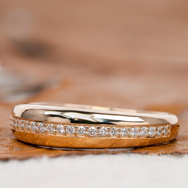 14K Gold Lab Diamond Bubble Dome Signet Ring
