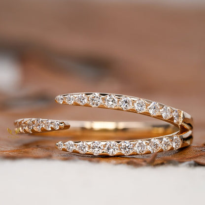Minimalist Lab Diamond Double Claw Stacking Ring