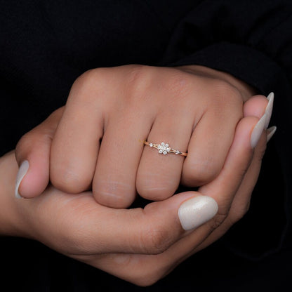Lab Grown Diamond Flower Cluster Ring – Minimalist Stackable Daily Wear