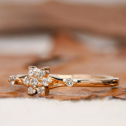 Lab Grown Diamond Flower Cluster Ring – Minimalist Stackable Daily Wear