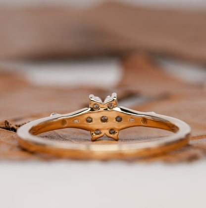 Lab Grown Diamond Flower Cluster Ring – Minimalist Stackable Daily Wear