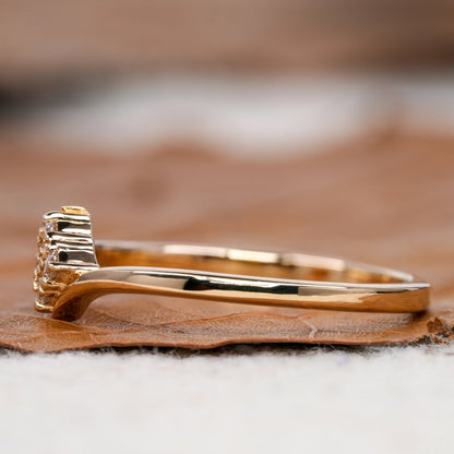 Lab Diamond Stacking Ring 14K Gold, Minimal Wedding Band 4 Stone