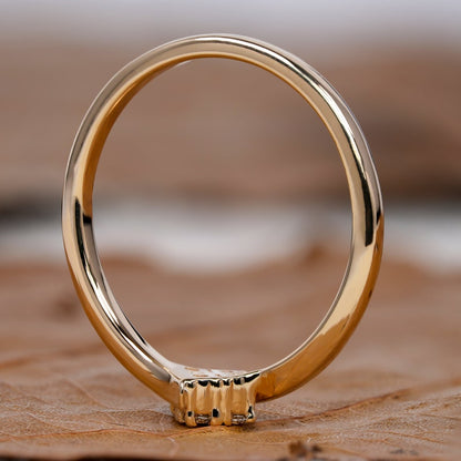 Lab Diamond Stacking Ring 14K Gold, Minimal Wedding Band 4 Stone