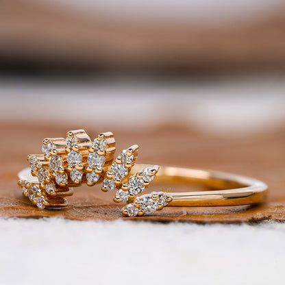 Round Lab Grown Diamond Curved Wedding Band