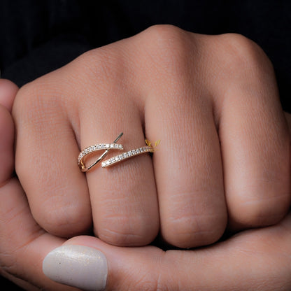 Lab Grown Diamond Crossover Pave Engagement Ring