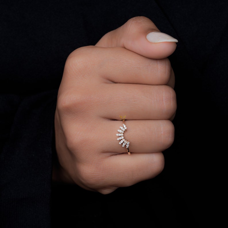 Round Lab Grown Diamond Curved Wedding Band