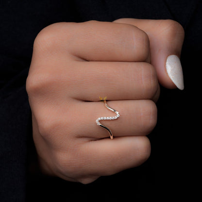 Minimalist Lab Diamond Wave Band for Women