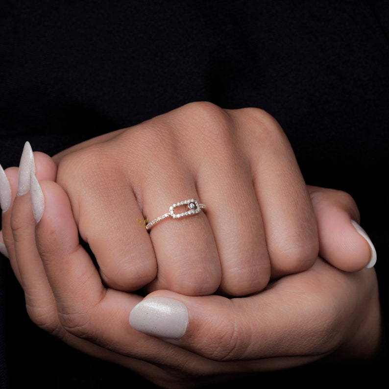 Lab Diamond Bezel Set Ring – Minimal 14K Gold Promise Ring
