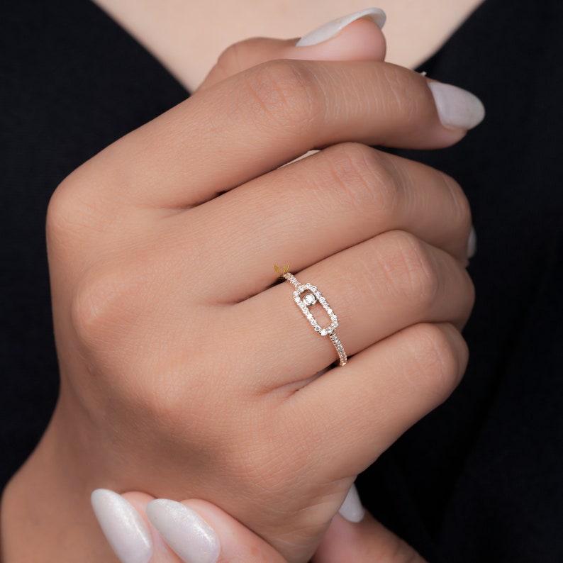 Lab Diamond Bezel Set Ring – Minimal 14K Gold Promise Ring