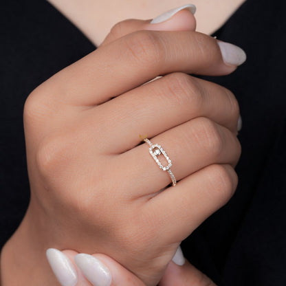Lab Diamond Bezel Set Ring – Minimal 14K Gold Promise Ring