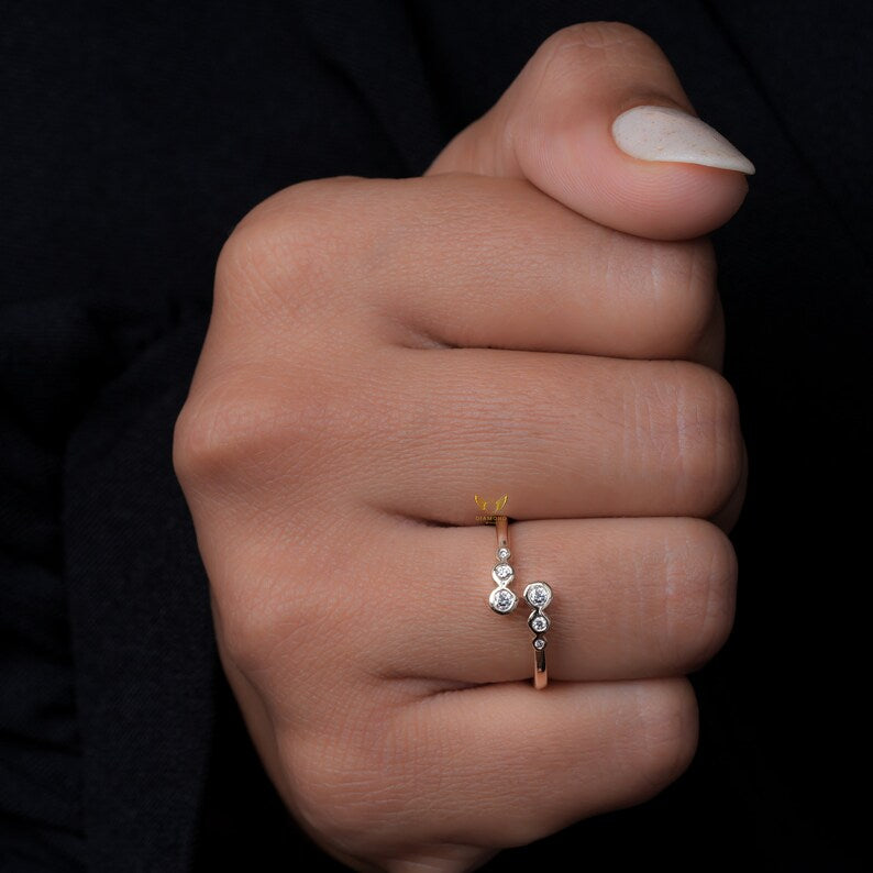 Lab Grown Diamond Bezel Set Bypass Anniversary Ring