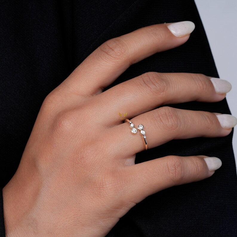 Lab Grown Diamond Bezel Set Bypass Anniversary Ring