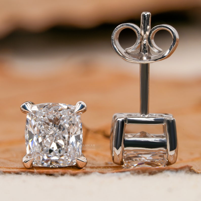 2.00TCW Cushion Cut Lab Grown Diamond Studs,Solitaire Stud Earrings,Wedding Earrings,Gift For Her,Anniversary Gift For Wife,Jewelry gifts