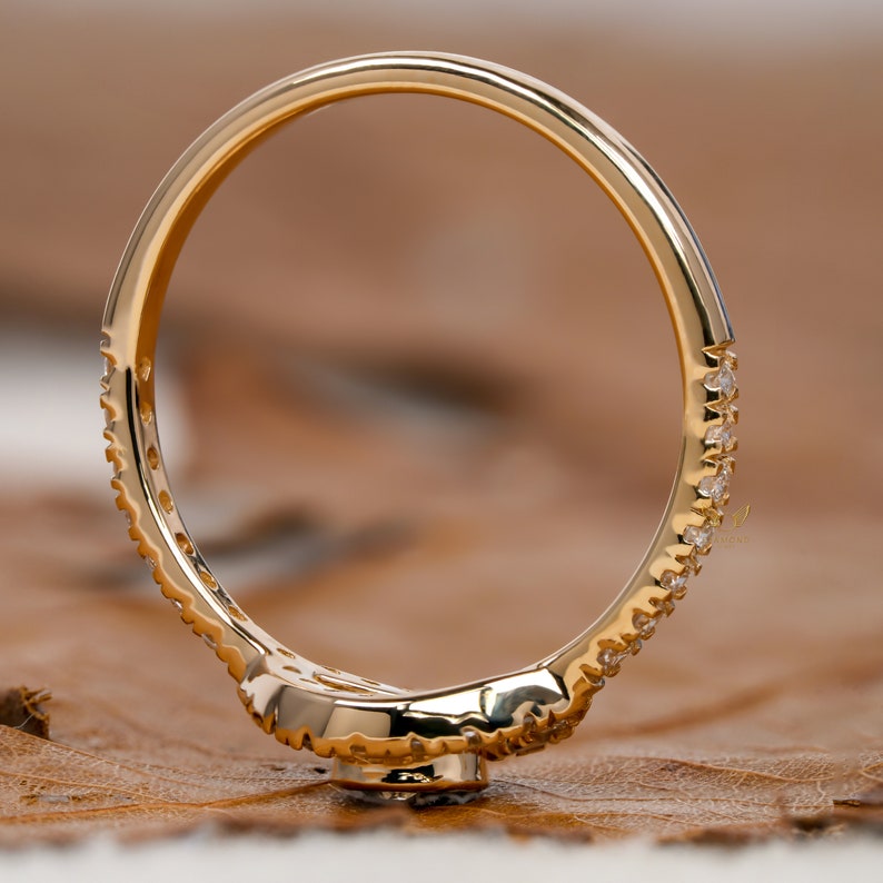 Evil Eye Lab Diamond Ring 14K Gold Dainty Protection Ring