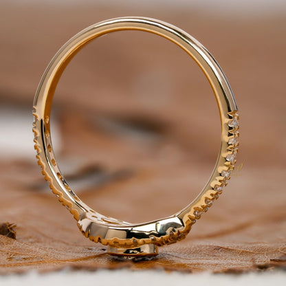 Evil Eye Lab Diamond Ring 14K Gold Dainty Protection Ring