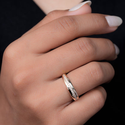 14K Gold Lab Diamond Bubble Dome Signet Ring