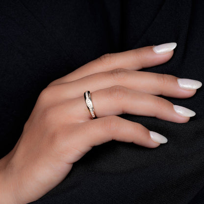 14K Gold Lab Diamond Bubble Dome Signet Ring