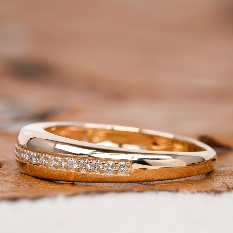 14K Gold Lab Diamond Bubble Dome Signet Ring