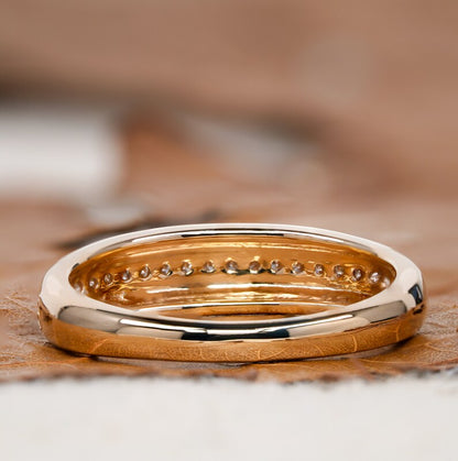 14K Gold Lab Diamond Bubble Dome Signet Ring