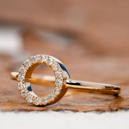 Open Circle Lab Diamond Ring – Minimalist Dainty Daily Wear Ring
