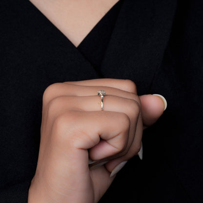 Lab Grown Diamond Flower Cluster Ring – Minimalist Stackable Daily Wear