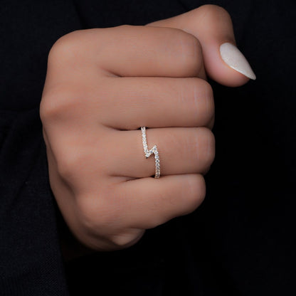 14K Gold Lab Diamond Zigzag Knuckle Ring