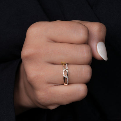 14K Gold Lab Grown Diamond Crossover Pave Wedding Band