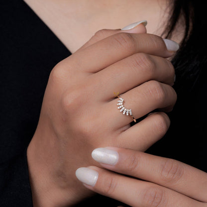 Round Lab Grown Diamond Curved Wedding Band