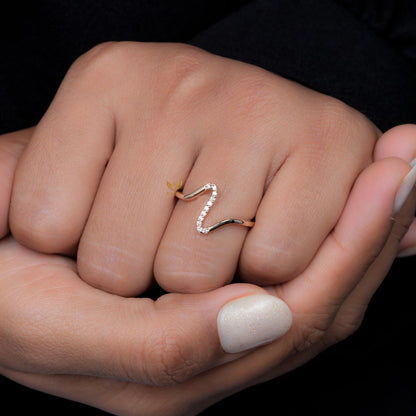 Minimalist Lab Diamond Wave Band for Women