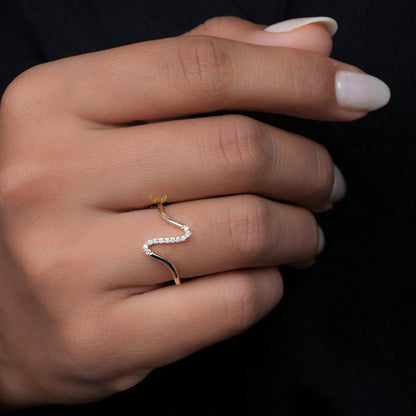 Minimalist Lab Diamond Wave Band for Women