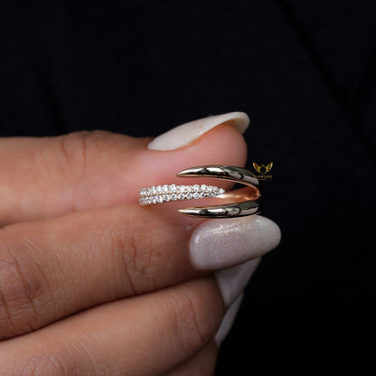 Minimalist Lab Diamond Claw Stacking Ring