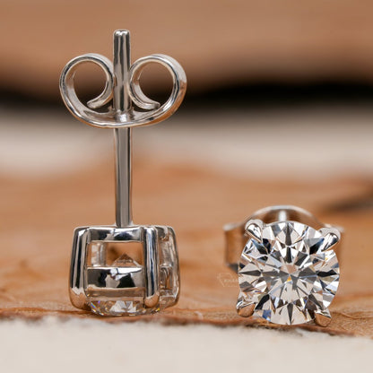 1.00 TCW Round Cut Lab Created Diamond Stud Earrings