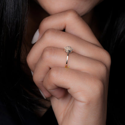 14K Gold Lab Diamond Double Halo Sparkle Ring