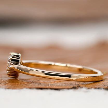 Lab Diamond Cluster Ring 14K Gold Minimalist Dainty Ring