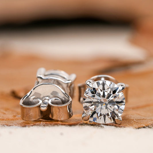1.00 TCW Round Cut Lab Created Diamond Stud Earrings