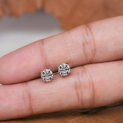 1.00 TCW Round Cut Lab Created Diamond Stud Earrings