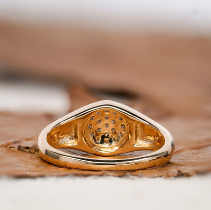 Lab Diamond Pave Signet Pinky Ring for Women
