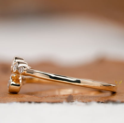 Lab Grown Diamond Bezel Set Bypass Anniversary Ring