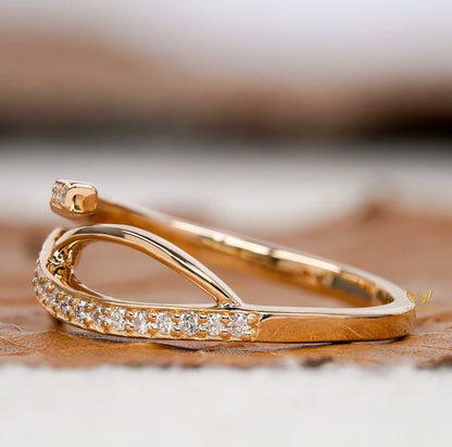 Lab Grown Diamond Crossover Pave Engagement Ring
