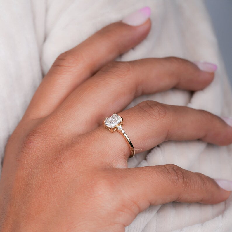 Radiant Cut Lab Diamond Anniversary Ring For Women
