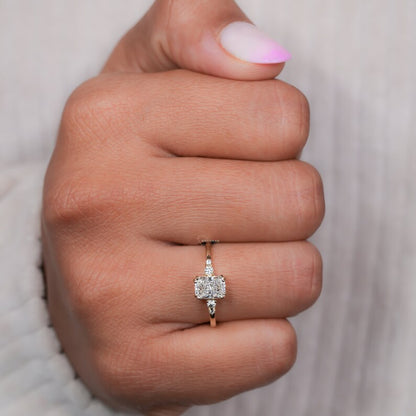 Radiant Cut Lab Diamond Anniversary Ring For Women