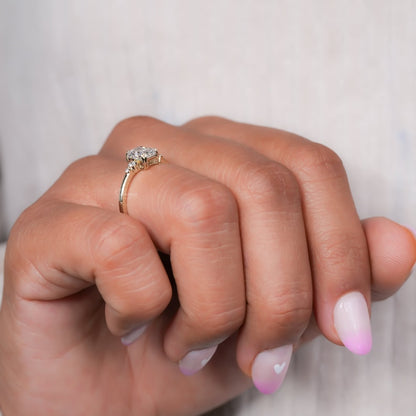 Radiant Cut Lab Diamond Anniversary Ring For Women