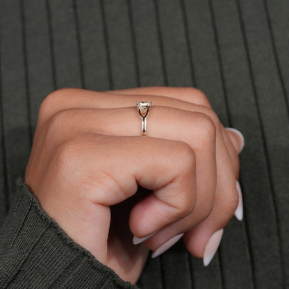 14K Gold Lab Diamond Minimalist Chain Link Ring