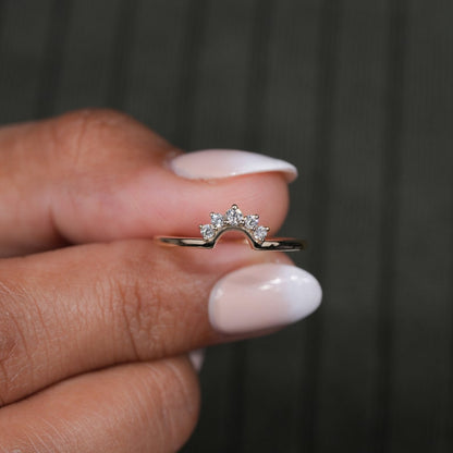 Lab Grown Diamond Curved Chevron Nesting Ring