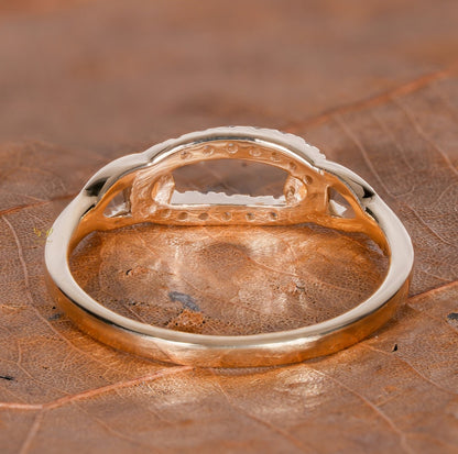 14K Gold Lab Diamond Minimalist Chain Link Ring