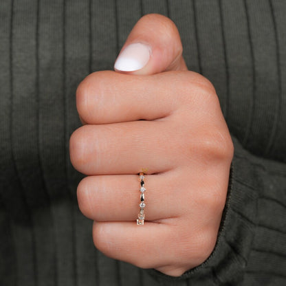 Half Eternity Knot Braided Stackable Wedding Band