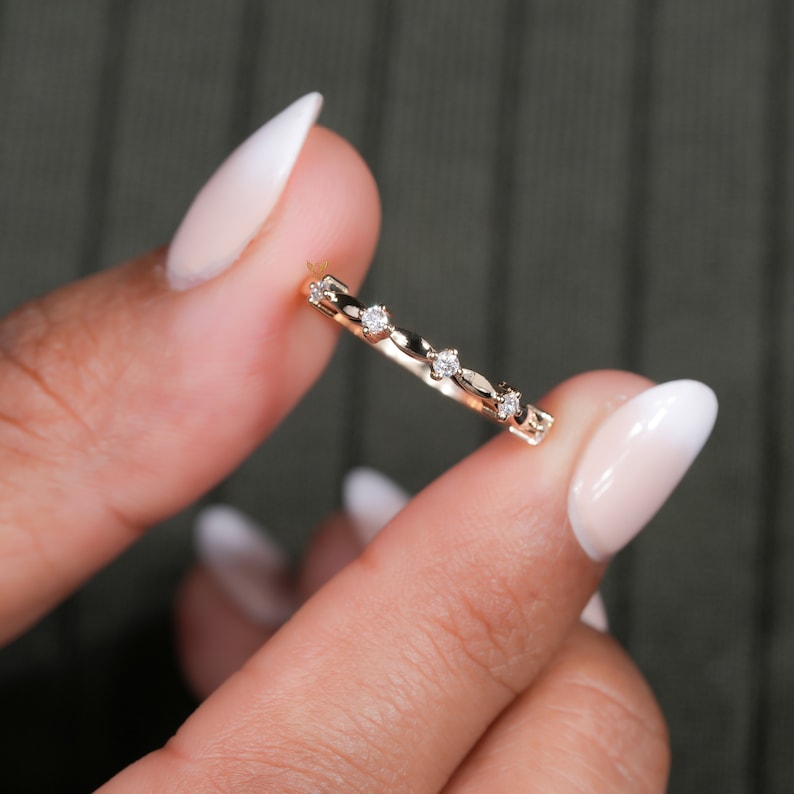 Half Eternity Knot Braided Stackable Wedding Band